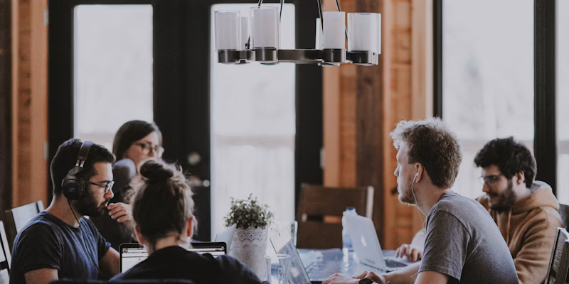 Professional business team discussing IT strategy