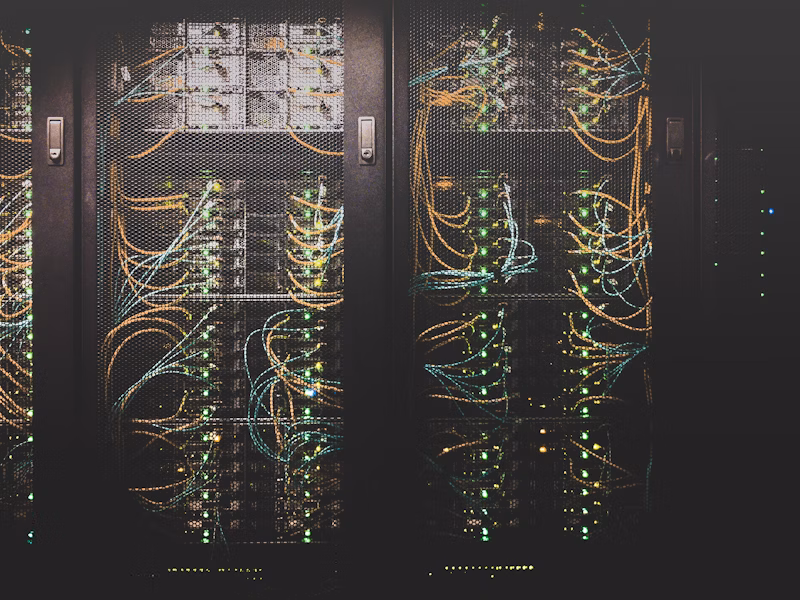Modern data center with server racks