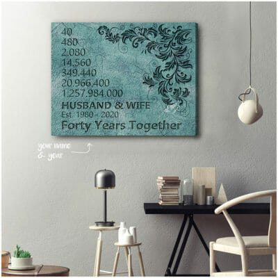 40 years together Personalized Canvas 3 1e1250be d14d 11ea 8521 0242ac120002 CV Ngang 16x20