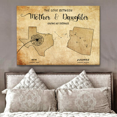 The love between Mother and Daughter knows no distance Personalized Canvas 3 b000bd2c d14e 11ea 8521 0242ac120002 Cv20Ngang2030x40
