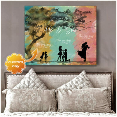 The First, The Yes & The Best Day Personalized Wall Art Canvas 2 56e517cb d1aa 11ea 8521 0242ac120002 Cv20Ngang2030x40