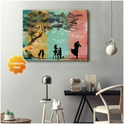 The First, The Yes & The Best Day Personalized Wall Art Canvas 3 56a79e41 d1aa 11ea 8521 0242ac120002 Cv20Ngang202016x20