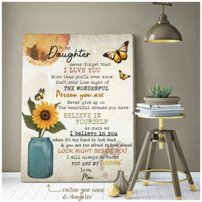 To My Daughter You Are My Sunshine Personalized Wall Art Canvas 3 06f53e4d d2e0 11ea 8521 0242ac120002 canvas20Doc2030x40