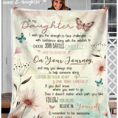 To My Daughter Remember To Be Awesome Personalized Fleece Blanket 2 523db4cd d3d9 11ea 8521 0242ac120002 banner20blanket20snow20girl