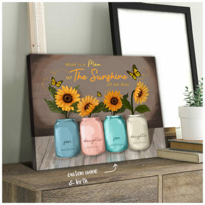What Is A Mom But The Sunshine of Our Days Personalized Wall Art Canvas 1 1482977b d3dc 11ea 8521 0242ac120002 CV Ngang 20x24