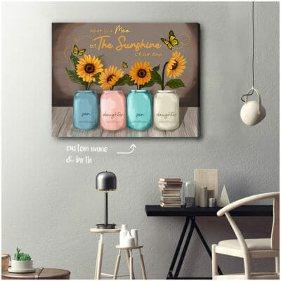 What Is A Mom But The Sunshine of Our Days Personalized Wall Art Canvas 4 1482028c d3dc 11ea 8521 0242ac120002 Cv20Ngang202016x20