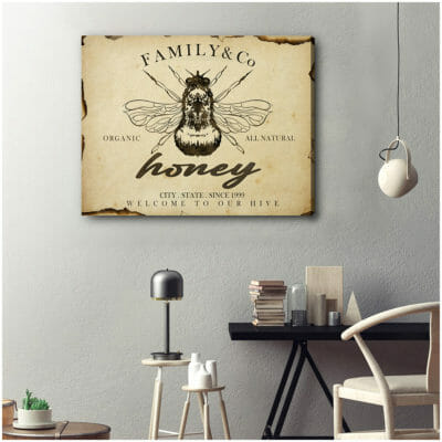 Bee Honey Family Personalized Wall Art Canvas 2 af3f0f00 d798 11ea 8c90 0242ac120002 mockup20bee202016x20