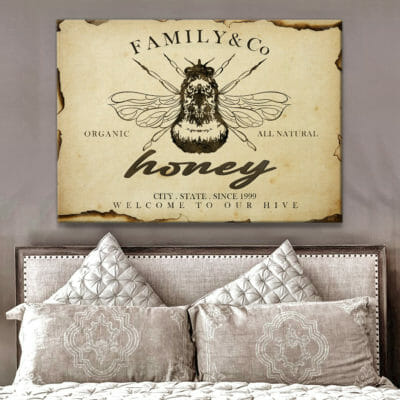 Bee Honey Family Personalized Wall Art Canvas 3 b01aef11 d798 11ea 8c90 0242ac120002 mockup20bee2030x40
