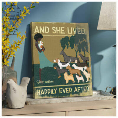 And She Live Happily Ever After Dog Breeds Personalized Wall Art Canvas 3 065ec1c0 f0ff 11ea 89c9 0242ac120002 canvas doc20x24 1 optimized
