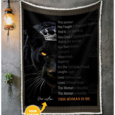 This Woman Is Me Black Panther Personalized Blanket 3 0cb1cee4 f1c9 11ea 89c9 0242ac120002 blanket treo mockup 1 optimized
