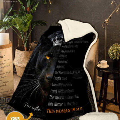 This Woman Is Me Black Panther Personalized Blanket 5 10bd0a54 f1c9 11ea 89c9 0242ac120002 banner blanket queo dau 1 optimized