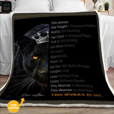 This Woman Is Me Black Panther Personalized Blanket 7 1116d154 f1c9 11ea 89c9 0242ac120002 BlanketMockup