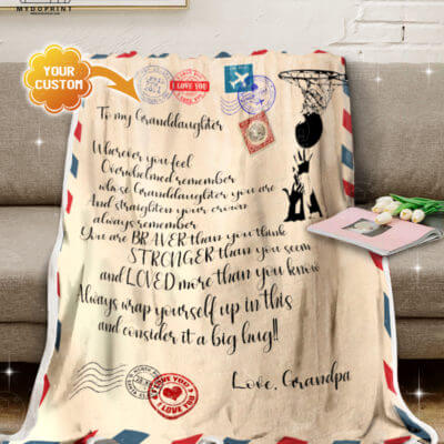 To my granddaughter You Are braver stronger Basketball Fleece Blanket 3 d7dc03b6 025a 11eb ac37 0242ac120002 Banner20Blanket20ghe20xam