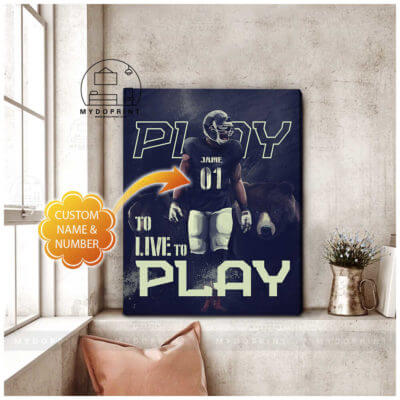 Live To Play To Live Football Personalised Canvas 2 canvas doc 24x30 optimized