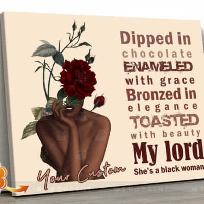My Lord, She's A Black Woman Personalized Wall Art Canvas 4 08773eca 0a19 11eb 9410 0242ac120002 canvashorizontal30x40 optimized