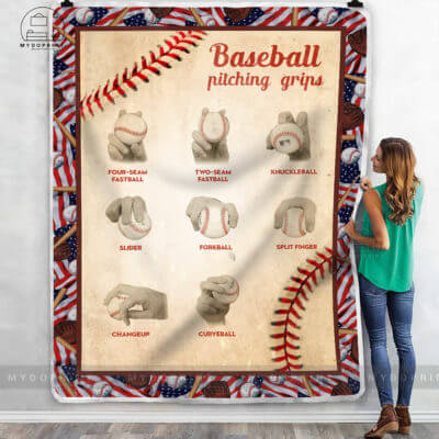 Baseball Pitching Grips Fleece Blanket 2 d8b05f18 0f5a 11eb ae1b 0242ac120002 mokup ao xanh optimized