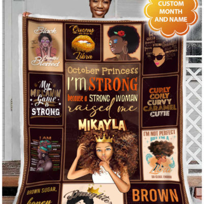 October Princess Personalized Fleece Blanket 2 banner blanket snow girl black optimized