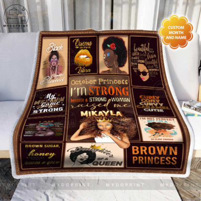 October Princess Personalized Fleece Blanket 3 blanket phong khach optimized
