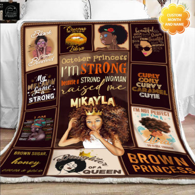 October Princess Personalized Fleece Blanket 4 mockup dau giuong optimized
