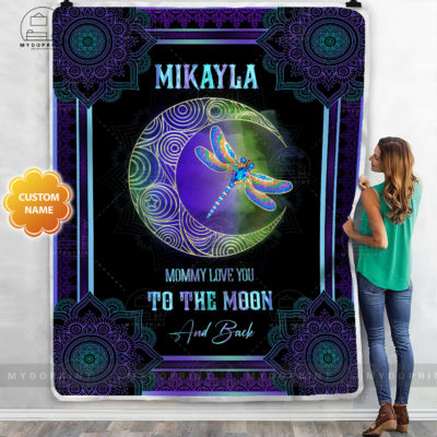 Dear Daughter Mommy Love You To The And Back Personalized Fleece Blanket 4 1d2f534e 12c3 11eb bbce 0242ac120002 mokup ao xanh 1 optimized