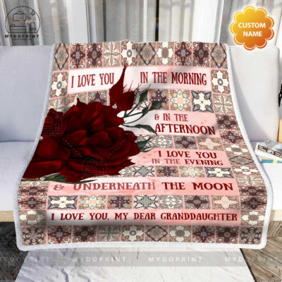 _Hi My Dear Granddaughter, I Love You In The Morning Personalized Fleece Blanket 2 fe3d0a27 137d 11eb bbce 0242ac120002 blanket phong khach optimized