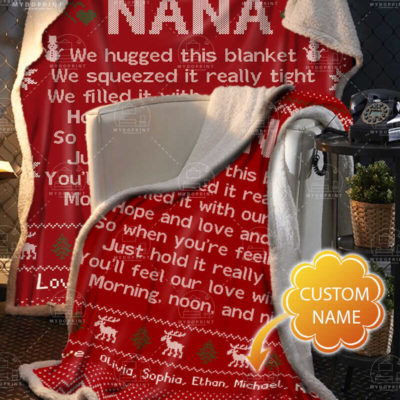 _Hi Nana We Hugged This Chrismas Personalized Fleece Blanket 2 77037d52 138f 11eb bbce 0242ac120002 banner blanket sang chanh optimized