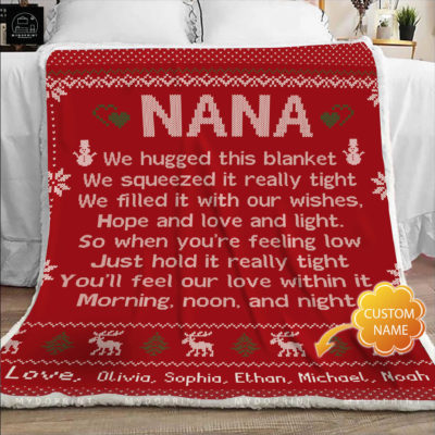 _Hi Nana We Hugged This Chrismas Personalized Fleece Blanket 5 7786ed83 138f 11eb bbce 0242ac120002 blanketmockup optimized