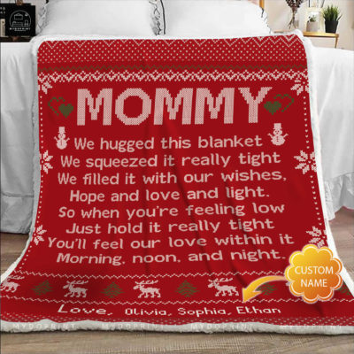 _Hi Mommy We Hugged This Chrismas Personalized Fleece Blanket 2 25ba8ffb 1417 11eb bbce 0242ac120002 blanketmockup optimized