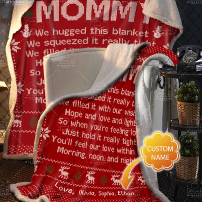 _Hi Mommy We Hugged This Chrismas Personalized Fleece Blanket 3 2aea620e 1417 11eb bbce 0242ac120002 banner blanket sang chanh optimized