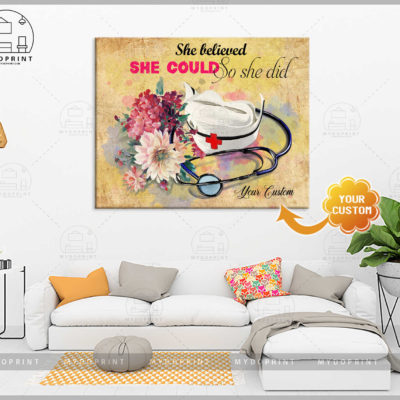 She Believed She Could So She Did Personalized Nurse Wall Art Canvas 2 fd5622fc 1765 11eb a372 0242ac120002 cv ngang 1620 optimized