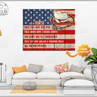 I Am A Nurse Flag Personalized Wall Art Canvas 2 ea913767 1e84 11eb a315 0242ac120002 cv ngang 1620 optimized
