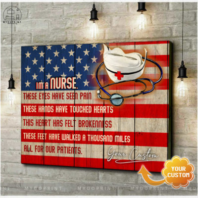 I Am A Nurse Flag Personalized Wall Art Canvas 3 ea951e1a 1e84 11eb a315 0242ac120002 cv ngang new optimized