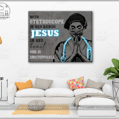 With Stethoscope In Her Hands, JESUS In Her Heart Wall Art Canvas 4 f87aec96 32fb 11eb ab46 0242ac120002 cv ngang 1620 optimized