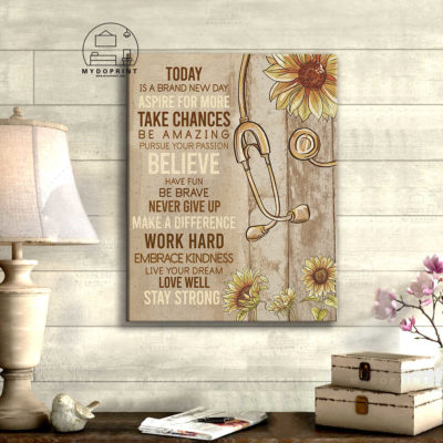 Today Is Brand New Day Sunflower & Stethoscope Nurse Wall Art 2 079ca238 4057 11eb 806d 0242ac120002 canvas doc 16x20 1 optimized
