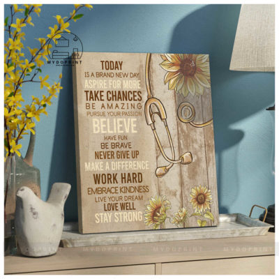 Today Is Brand New Day Sunflower & Stethoscope Nurse Wall Art 4 079d4bee 4057 11eb 806d 0242ac120002 canvas doc20x24 optimized