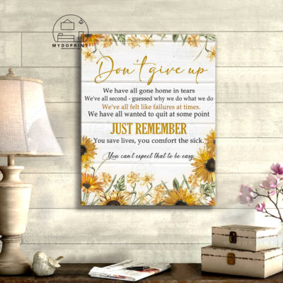 Don't Give Up Sunflower Nurse Wall Art Canvas 4 11497cb3 42b4 11eb 806d 0242ac120002 canvas doc 16x20 optimized