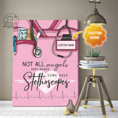 Not All Angels Have Wings, Some Have Stethoscope Pink Board Personalized Wall Art Canvas 4 b820363d 42b4 11eb 806d 0242ac120002 canvas doc 30x40 optimized