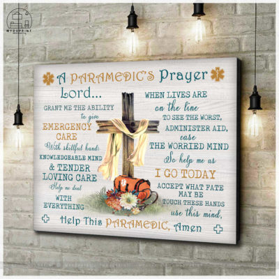 A Paramedic's Prayer White Ribbon Old Rugged Cross Wall Art Canvas 2 72dfbaef 4508 11eb 806d 0242ac120002 cv ngang new optimized