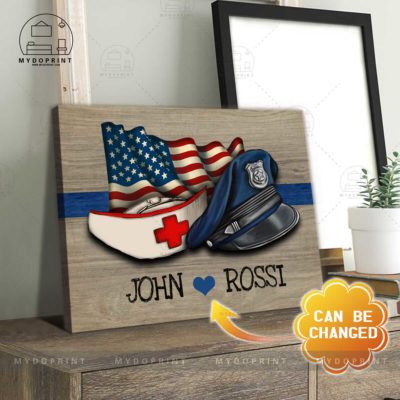 Nurse & Police's Cap Personalized Wall Art Canvas 2 8fa47be6 53ff 11eb a705 0242ac120002 cv ngang 23x27 optimized