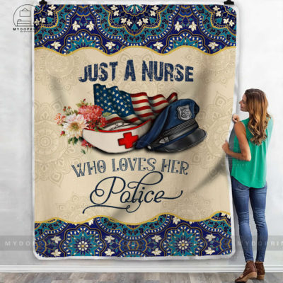 Just A Nurse Who Loves Her Police Fleece Blanket 2 d21d28ac 54c5 11eb a705 0242ac120002 mokup ao xanh 1 optimized