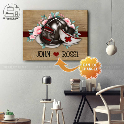 Firefighter & Nurse's Cap Personalized Wall Art Canvas 1 1b1f7e52 571f 11eb a705 0242ac120002 cv ngang 19x23 optimized