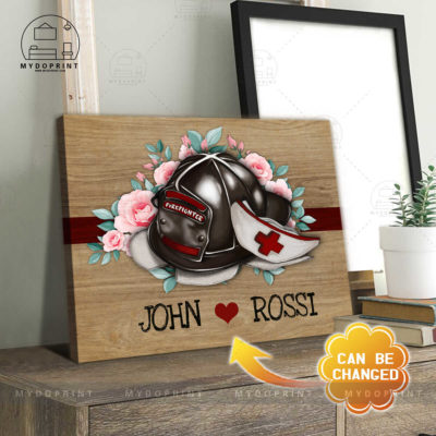 Firefighter & Nurse's Cap Personalized Wall Art Canvas 3 1af00867 571f 11eb a705 0242ac120002 cv ngang 23x27 optimized