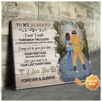 To My Husband Firefighter & Nurse Personalized Wall Art Canvas 3 bd2d1064 609c 11eb a705 0242ac120002 mockup ngang moi optimized