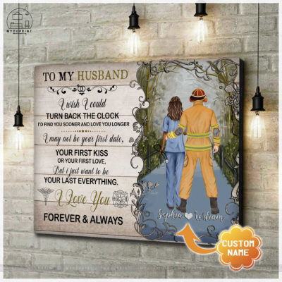 To My Husband Firefighter & Nurse Personalized Wall Art Canvas 4 bff2003a 609c 11eb a705 0242ac120002 cv ngang new optimized