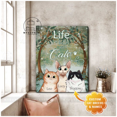 Life Is Better With Cats Personalized Wall Art Canvas 2 edeecbef 620e 11eb a705 0242ac120002 canvas doc 24x30 optimized