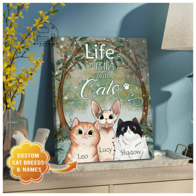 Life Is Better With Cats Personalized Wall Art Canvas 3 ee18f240 620e 11eb a705 0242ac120002 canvas doc20x24 optimized