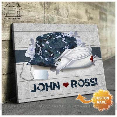 Veteran & Nurse's Cap Ver 3 Personalized Wall Art Canvas 1 0d2f6f4d 6480 11eb a705 0242ac120002 mockup ngang moi optimized