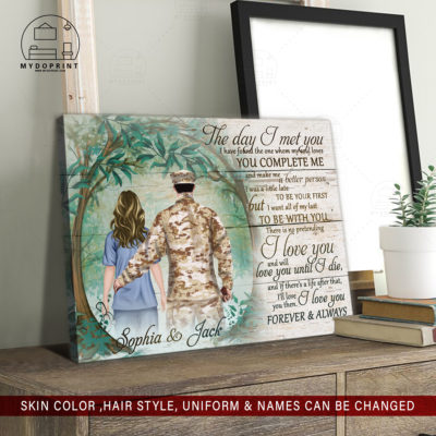 The Day I Met You Veteran & Nurse Ver 2 Personalized Wall Art Canvas 2 4bb2bea8 653d 11eb a705 0242ac120002 CV Ngang 23x27