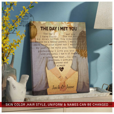 The Day I Met You Holding Hands Nurse & Nurse Personalized Wall Art Canvas 3 d2f5904f 65f5 11eb a705 0242ac120002 canvas doc20x24 optimized