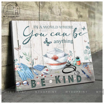 Be KIND Nurse Wall Art Canvas 1 ff6819c0 7b2b 11eb ba90 0242ac120002 mockup ngang moi optimized